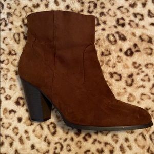 Brown Suede Booties